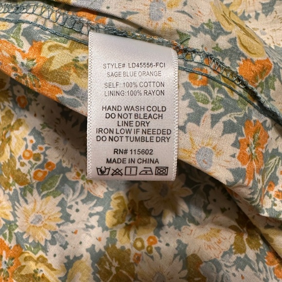 Lush Yellow and Green Floral Midi Dress Size large - Picture 6 of 7